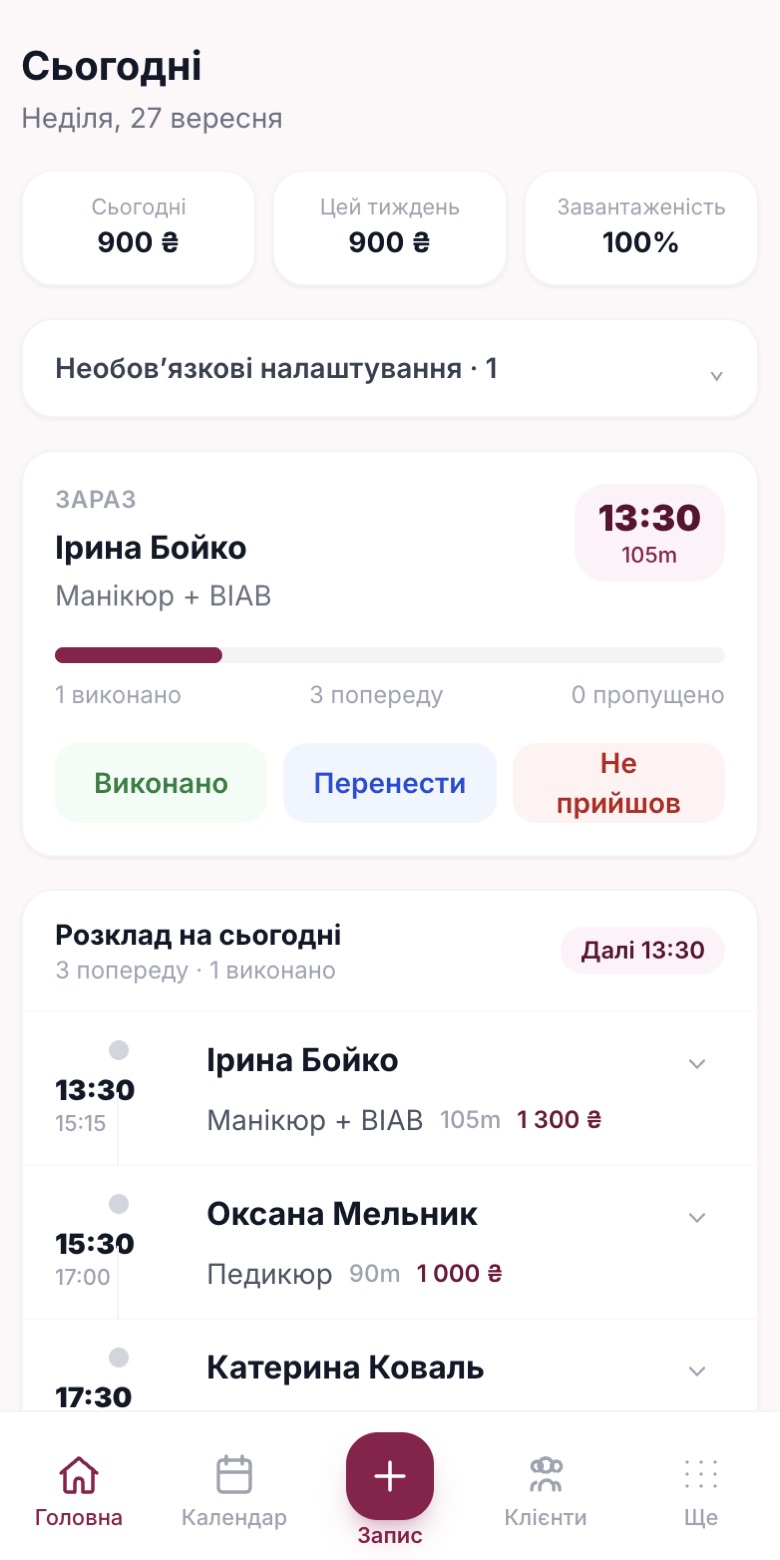 1. Ваш день на одному екрані