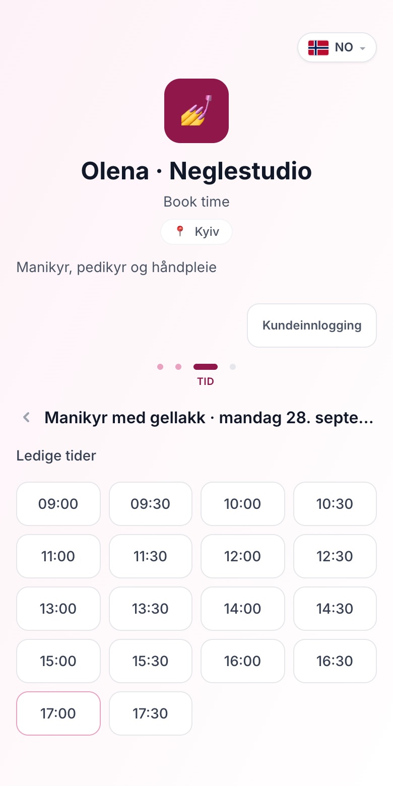 3. Velger tid